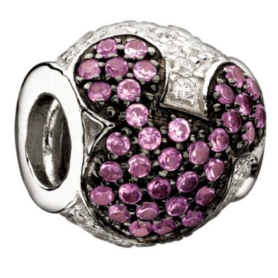 Chamilia - sterling silver Mickey Mouse, pink and clear cubic zirconia bead - Product number 8980977