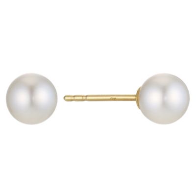 Secrets of the Sea 9ct Yellow Gold Certified Freshwater Pearl Stud