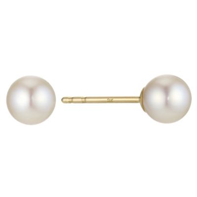 9ct Yellow Gold Certified Freshwater Pearl Stud Earrings - Product number 8981248