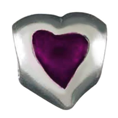 Chamilia silver & purple heart bead - Product number 8981779