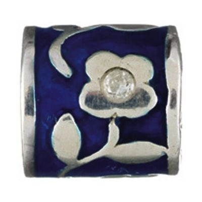 Chamilia silver dark blue flower bead - Product number 8981809