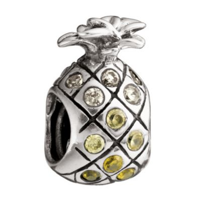 Chamilia silver & yellow swarovski crystal pineapple bead - Product number 8983038
