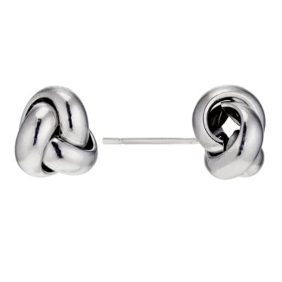 9ct white gold medium knot earrings - Product number 8983275