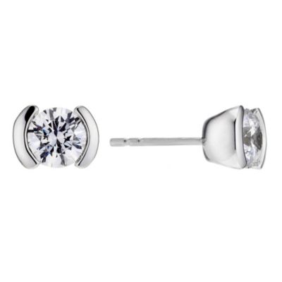 9ct white gold made with Swarovski zirconia stud earrings - Product number 8983356