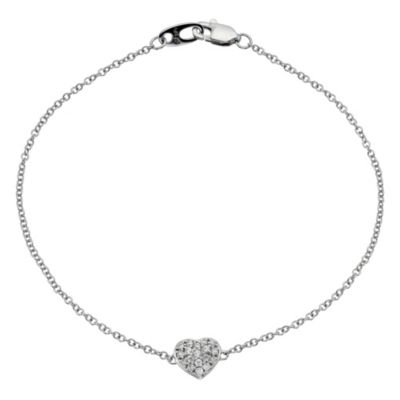 9ct white gold heart bracelet - Product number 8983674