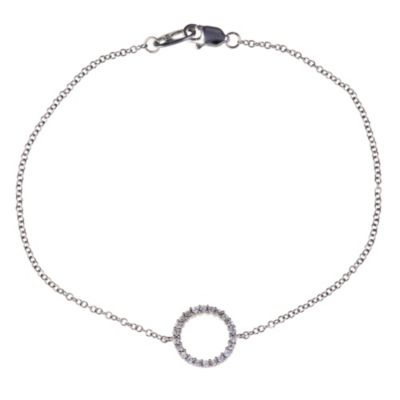9ct white gold cubic zirconia open circle 7.25" bracelet - Product number 8983690