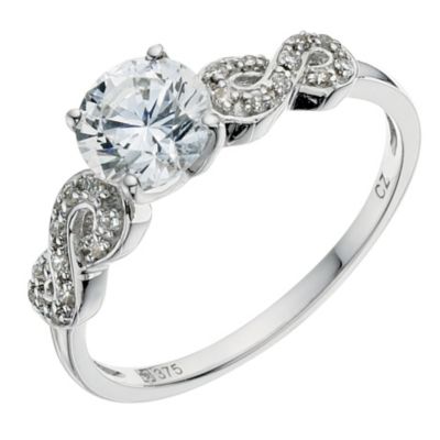 9ct white gold kiss shoulder ring