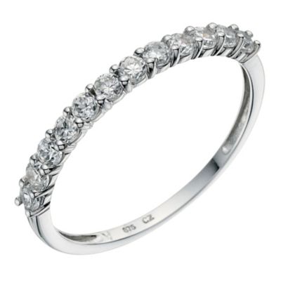 9ct white gold half eternity ring