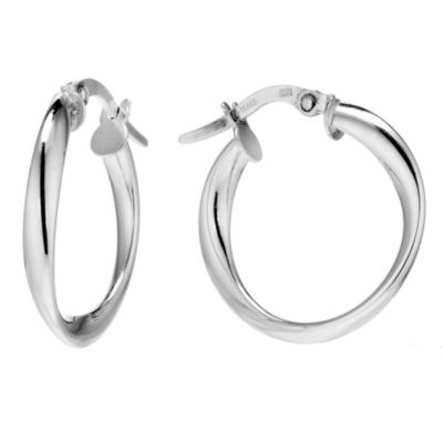 9ct white gold small soft twist creole earrings - Product number 8986770