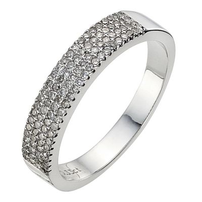 9ct white gold third carat diamond pave set eternity ring