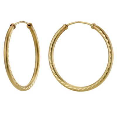 9ct Yellow Gold 22mm Capped Hoops