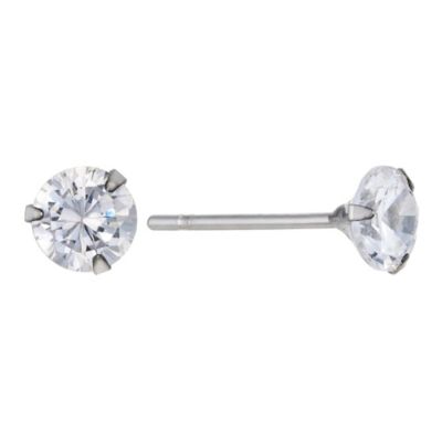 Unbranded 9ct White Gold Cubic Zirconia Martini 4mm Studs