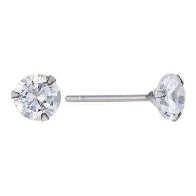 H Samuel 9ct White Gold Cubic Zirconia Martini 4mm Studs