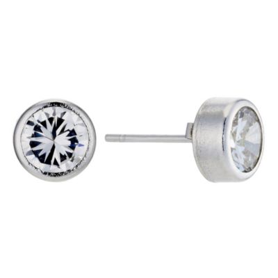 Unbranded 9ct White Gold 6mm Round Stud Earrings