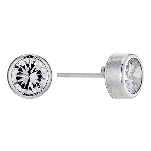 9ct White Gold 6mm Round Stud Earrings