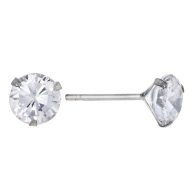 H Samuel 9ct White Gold Cubic Zirconia Martini 5mm Studs