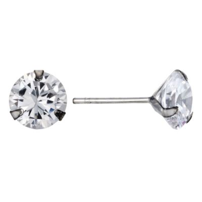 H Samuel 9ct White Gold Cubic Zirconia Martini 6mm Studs