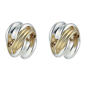 9ct Yellow Gold and Silver Knot Studs