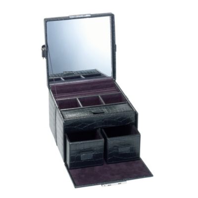 H Samuel Black Croc Jewellery Box