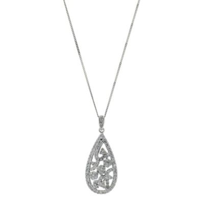 9ct white gold half carat diamond pendant - Product number 8988870