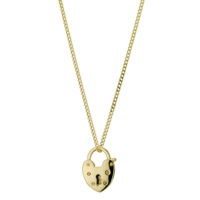 9ct yellow gold 18" padlock pendant - Product number 8991987