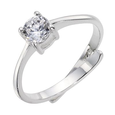 Ladies' silver adjustable cubic zirconia ring - Product number 8992177