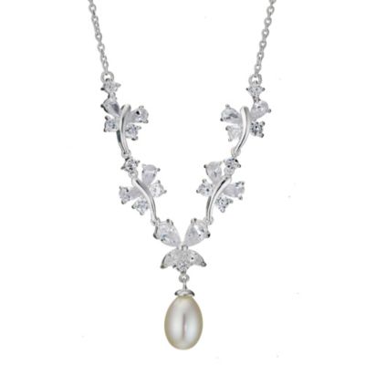 Silver, cubic zirconia 