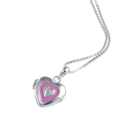 Silver children's enamel locket - Product number 8993386