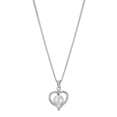 Silver pearl heart pendant - Product number 8993424