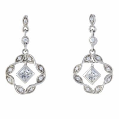 Silver cubic zirconia twist circle earrings - Product number 8993440