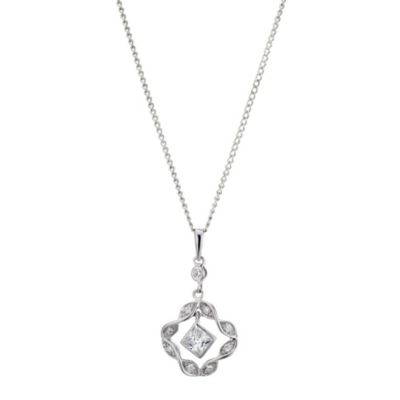 Silver & cubic zirconia twist circle pendant - Product number 8993459