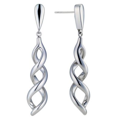 Silver twist drop earrings - Product number 8993513