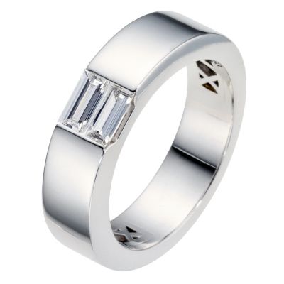 Amanda Wakeley platinum half carat baguette diamond ring