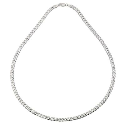 Silver flat curb necklace 20