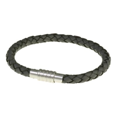 Spartan grey leather & stainless steel bracelet - Product number 8994919