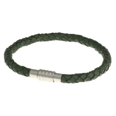 Spartans dark green leather & stainless steel bracelet - Product number 8994927