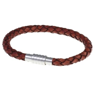 Spartan red leather & stainless steel bracelet - Product number 8994935
