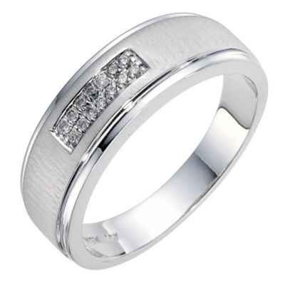9ct white gold matt 