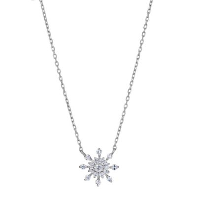 Silver & cubic zirconia snowflake pendant - Product number 8996229