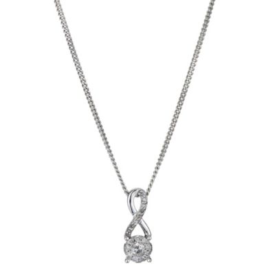 Silver 1/6 Carat Diamond Pendant Necklace