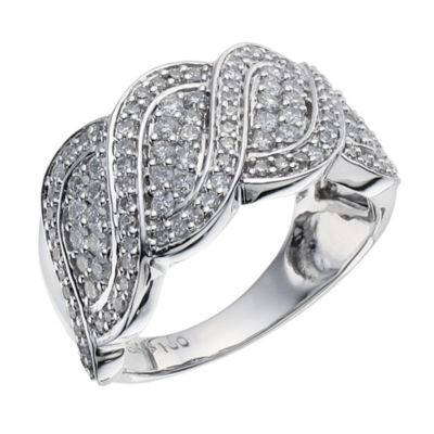 18ct white gold 1 carat cocktail diamond ring