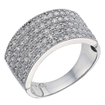 18ct white gold 1 carat cocktail diamond ring