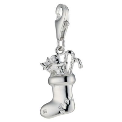 Silver Christmas Stocking Charm Pendant - Product number 9001190
