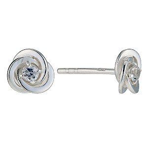 Silver and Cubic Zirconia Spiral Studs