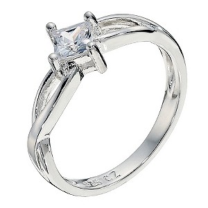 Classic Silver Cubic Zirconia Weave Ring Size LClassic Silver Cubic Zirconia Weave Ring Size L