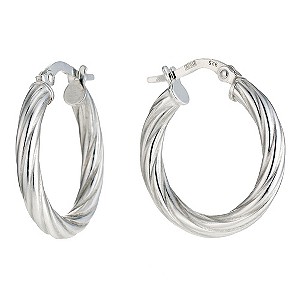 Silver 15mm Twist Hoop EarringsSilver 15mm Twist Hoop Earrings