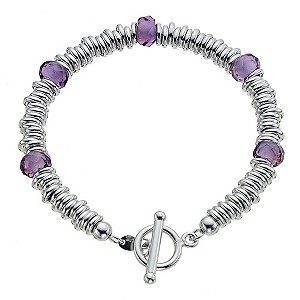 Viva Colour Silver & Purple Crystal Candy Bracelet