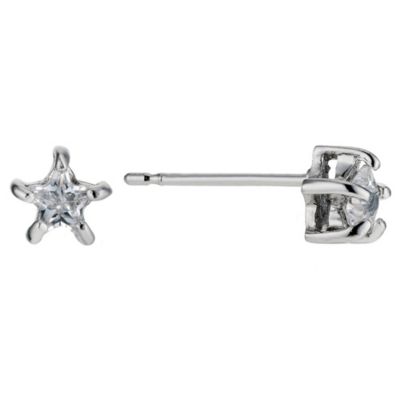 Silver & Cubic Zirconia Star Stud Earrings - Product number 9003940