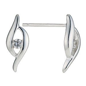 Silver & Cubic Zirconia Stud Earrings
