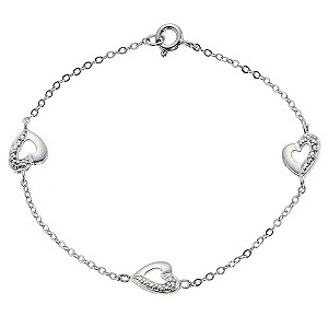 Silver Three Heart BraceletSilver Three Heart Bracelet